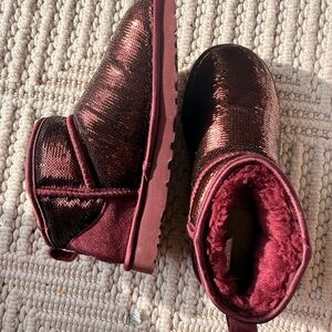UGG Shimmering Maroon Mini Boot